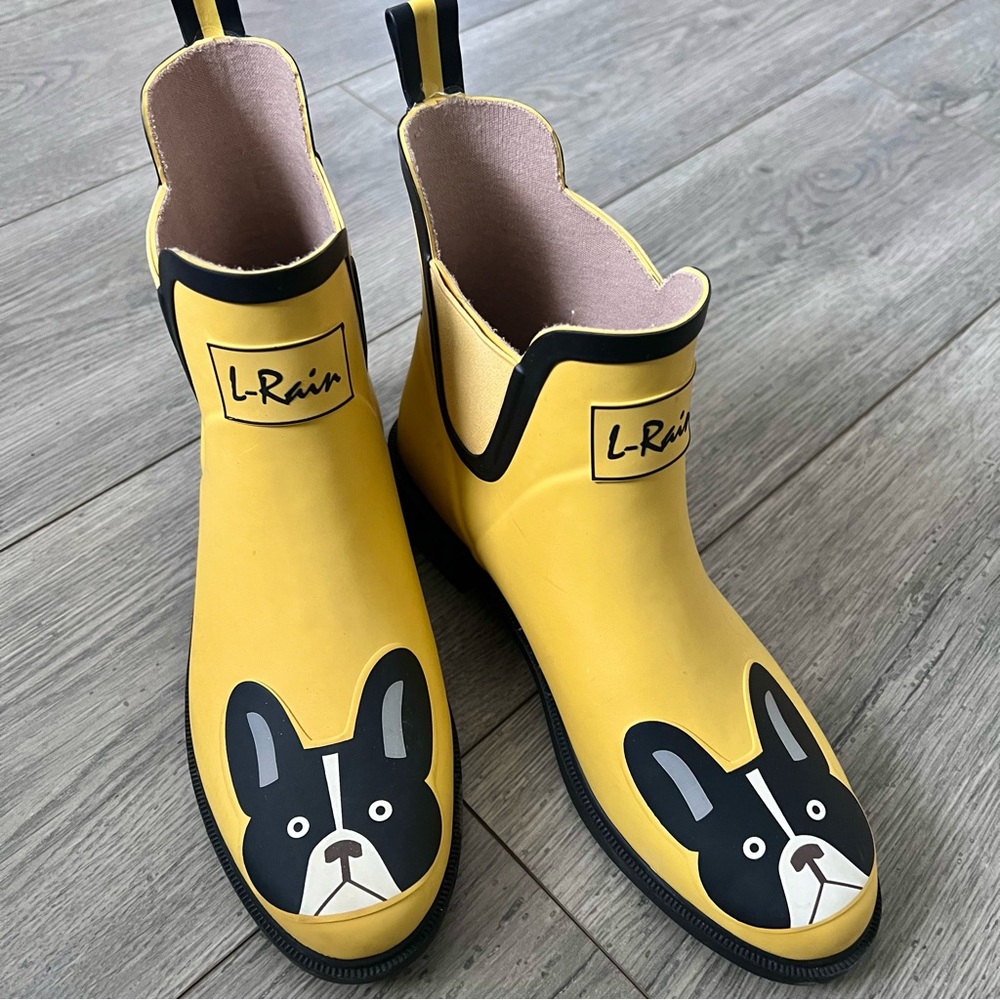 L-Rain Adorable Rain Boots Dog Boston Terrier